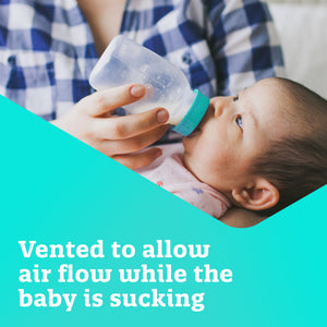 Vented to allow air flow while the baby is sucking