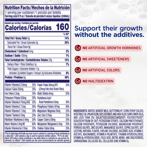 Nutrition Facts. Support their growth without the additives. No artificial growth hormones, No artificial sweeteners, No artificial colors, No Maltodextrin.