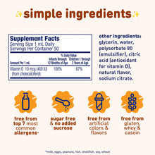 Supplement Facts. Free from top 7 most common allergens, sugar free & no added sucrose, free from artificial colors & flavors, free from gluten, whey & casein