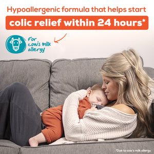 Hypoallergenic formula that helps start colic relief within 24 hours due to cow's milk allergy