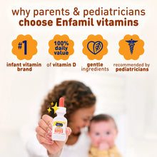why parents & pediatricians choose Enfamil vitamins: #1 infant vitamin brand, 100% daily value of vitamin D, gentle ingredients, recommended by pediatricians