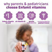 why parents & pediatricians choose Enfamil vitamins: #1 infant vitamin brand, 100% daily value of vitamin D, gentle ingredients, recommended by pediatricians