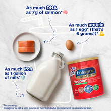 Enfagrow Premium Toddler Nutritional Drink with milk, salmon, and egg on a light background