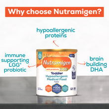 Why choose Nutramigen?
Hypoallergenic proteins
Immune supporting LGG probiotic
Brain building DHA