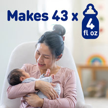 [42207465734325]Woman holding a baby with text indicating product capacity