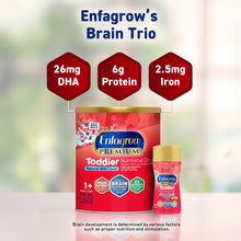 Enfagrow Premium Toddler Nutritional Drink with brain development benefits highlighted.
