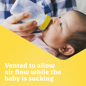 Vented to allow air flow while the baby is sucking
