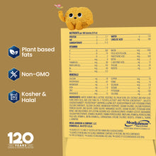 [32493348978750][32493348945982][43574214688949]Nutritional label with Mead Johnson logo on a brown background