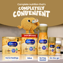 Enfamil NeuroPro baby formula products with Brainy on a beige background