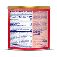 [43771066220725][43770753581237]Nutrition label on a can of food with red and white design