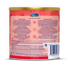 [43771066220725][43770753581237]Back of a red Enfagrow Premium toddler formula can with text and branding.