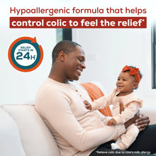 Hypoallergenic formula that helps control colic to feel the relief. Relief starts in 24h