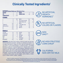Nutritional label with clinically tested ingredients on a white background
