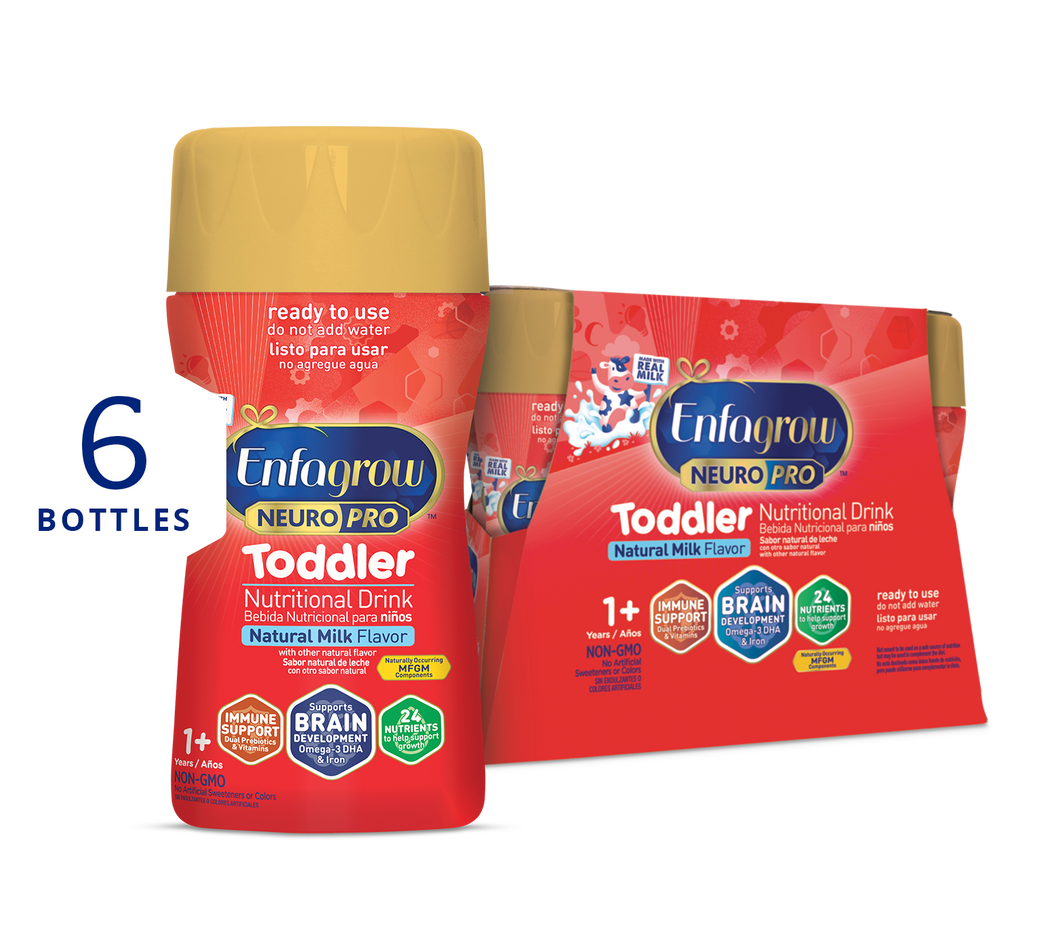 [43622530056373]Enfagrow® NeuroPro™ Toddler Nutritional Drink Natural Milk 8fl oz 6 Bottles