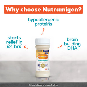 [49668594378,49668594314]Why use Nutramigen? Starts relief in 24hrs, Hypoallergenic proteins, brain building DHA