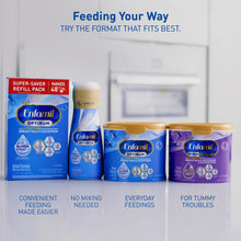 Enfamil Optimum baby formula products with packaging on a white background