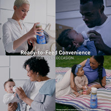 Collage of people using baby formula with text 'Ready-to-Feed Convenience FOR EVERY OCCASION'.