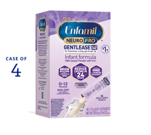 [8142186479722]Enfamil NeuroPro Gentlease Infant Formula Powder Sticks 17.4g Case of 4