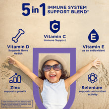 5 in 1 Immune system support blend | Zinc supports growth | Vitamin D supports bone health | Vitamin C immune support | Vitamin E as an antioxidant | Selenium supports antioxidant activity