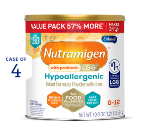 [49668588362]Nutramigen with Probiotic LGG Powder Infant Formula 19.8 oz Case of 4