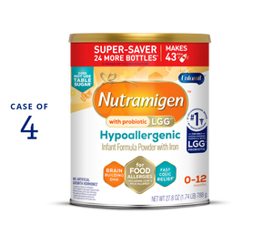 [38208300384437]Nutramigen with Probiotic LGG Powder Infant Formula 27.8 oz Case of 4